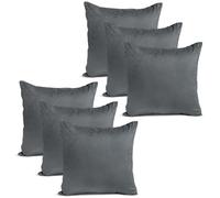 Imperial Rooms Cushions with Covers Included 45 x 45 cm Grey Pack of 6 (6 Cushion Covers, 6 Inners) Decorative Square Stripe Pillowcases for Livingroom Couch with Invisible Zipper (18x18 Inches)
