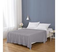 Imperial Rooms Egyptian Cotton Flat Sheet Super King - Breathable Hotel Quality Bed Sheet, Durable Machine Washable Bedding, Grey
