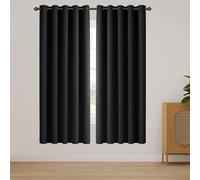 Imperial Rooms Eyelet Blackout Curtains Black Curtains, 66”x 84” 2 Panels