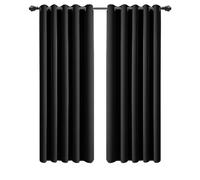 Imperial Rooms Eyelet Blackout Curtains for Living Room66x72 Inch Black Bedroom Curtains Super Soft Thermal insulated Curtain 2 Panels with Tiebacks