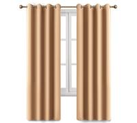Imperial Rooms Eyelet Blackout Curtains Ring Top Window Curtains Thermal Insulated Panels for Bedroom Living Room (Beige, 90x90 (228x228cm))