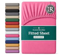 Imperial Rooms Fitted Sheet Single 91x190cm, Hot Pink - Deep Pocket 25CM Bed Sheets Elastic Corners Easy Care Brushed Microfiber Fade-Resistant, Breathable & Shrinkage Bottom Sheet