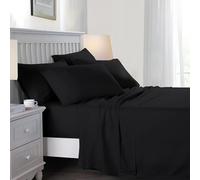Imperial Rooms Flat Sheet 100% Egyptian Cotton Black Bed Sheets 200 Thread Count Breathable and Hypoallergenic Fade Resistant Hotel Quality Super King Size Sheet