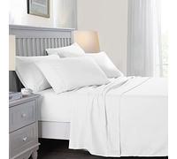Imperial Rooms Flat Sheet 100% Egyptian Cotton White Bed Sheets 200 Thread Count Breathable and Hypoallergenic Fade Resistant Hotel Quality Super King Size Sheet