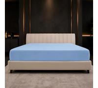 Imperial Rooms King Size Bed Sheet 152x200cm, Sky Blue - Deep Pocket 25CM Bed Sheets Elastic Corners Easy Care Brushed Microfiber Fade-Resistant, Breathable & Shrinkage Bottom Sheet
