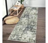 Imperial Rooms Machine Washable Hallway Runner Abstract Grey Rug 60x220 cm Soft Touch Premium Quality Rugs for Living Room, Non Slip Carpet Runners for Bedroom, Dining Room Kids Room, Frost