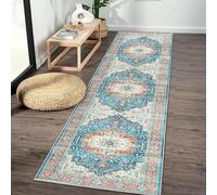 Imperial Rooms Machine Washable Hallway Runner Orange Teal Rug 60x220 cm Soft Touch Premium Quality Rugs for Living Room, Non Slip Carpet Runners for Bedroom, Dining Room Kids Room, Regal