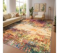 Imperial Rooms Machine Washable Rugs Living Room Large 200x290 cm - Short Pile Area Rugs For Bedroom Dining Room Non Slip Carpet Traditional Multicolored Design Vintage Boho Cashmere Rug, Vibrant