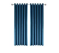 Imperial Rooms Navy Crushed Velvet Curtains 66x72 Blackout Window Curtain Fully Lined Super Soft Eyelet Curtains 2 Panels with Matching Tie Backs (168cm x 183cm)