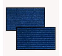 Imperial Rooms Navy Door Mat Non Slip - 2 Pack Rubber mat 50x80cm Machine Washable Door Matts indoor Dirt Trapper Super Absorbent Door Mats Outdoor