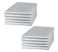 Imperial Rooms Pillow Cases 10 Pack Super Soft Easy Care Fade Resistant Hypoallergenic Brushed Microfibre Pillow Covers (Silver, Pillowcases 10 Pcs)