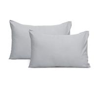 Imperial Rooms Pillow Cases 2 Pack Super Soft Easy Care Fade Resistant Brushed Microfibre Pillow Covers (Silver, Pillow Cases 2 Pack)
