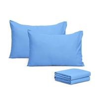 Imperial Rooms Pillow Cases 4 Pack Super Soft Easy Care Fade Resistant Hypoallergenic Brushed Microfibre Pillow Covers (Sky Blue, Pillowcases 4 Pcs)