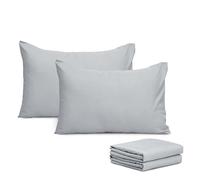 Imperial Rooms Pillow Cases 4 Pack Super Soft Easy Care Fade Resistant Hypoallergenic Brushed Microfibre Pillow Covers (Silver, Pillowcases 4 Pcs)