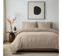 Imperial Rooms Plain Dyed Beige Double Duvet Cover With Pillow Case Set Soft Bedding Cover Set