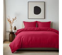 Imperial Rooms Plain Dyed Burgundy Super King Duvet Cover With Pillow Case Set Soft Bedding Cover Set