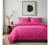 Imperial Rooms Plain Dyed Pink King Duvet Cover With Pillow Case Set Soft Bedding Cover Set
