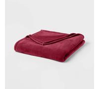 Imperial Rooms Plain Plush Faux Fur And Flannel Reversible All Season Comfort Blanket Burgundy Double