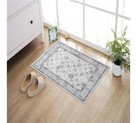 Imperial Rooms Rugs living Room Bedroom Grey Bedside Rug Small 60x110cm - Soft Washable Entryway Traditional Design Floor Carpets - Short Pile Non Slip Area Rugs for Kids Room (Serene)