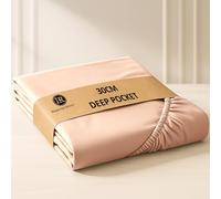 Imperial Rooms Single Bed Sheet Peach 30 Cm Deep Pocket 12 Inch Ultra-Soft Single Fitted Sheets Easy Care - Brushed Microfiber Anti-Wrinkle Shrinkage Breathable Fade-Resistant