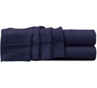Imperial Rooms Single Flat Sheet 200 Thread Count 100% Egyptian Cotton Soft Bed Top Sheets 2 Pack Hotel Quality Navy Bed Sheets