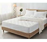 Imperial Rooms Single Mattress Protector 30cm Deep Fitted Stretch Skirt Mattress Cover- Adjustable Mattress Pad Shrink Resistant Anti-Allergy Quilted Bed Cover (90 x 190 cm)