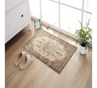 Imperial Rooms Small Bedside Rug 40x60 cm Machine Washable Non Slip - Fluffy, Short Pile Traditional Design Vintage Area Rugs for Bedroom Kids Room Kitchen, Entryway Door mat (Timeless)