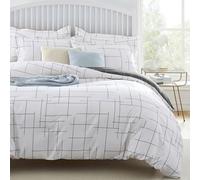 Imperial Rooms Super King Duvet Set Reversible Printed Bedding Sets Premium Brushed Microfiber Duvet Covers with Pillowcases (Tile Pattern 260x220 CM)