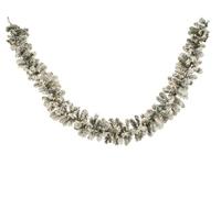 Imperial Snowy LED Garland - 2.7m Indoor, 50 Warm White Bulbs, Green & White Festive Decoration