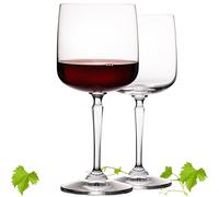 Imperial Square Wine Glasses 380 ml Set of 2 'Rio' Red Wine Glasses Made of Crystalline Glass Dishwasher Safe Vintage Style