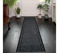 IMPERIAL STUDIOS Carpet Hallway Runner Anti Slip Entrance Matting Kitchen & Living Room Sturdy Washable & Lightweight Custom Length Narrow Rug Runner Non-Slip Rubber (5 Ft, Anthracite)