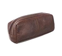 IMPERIAL STUDIOS Leather Toiletry Bag | Small Travel Pouch for Men & Women | Zippered Vintage Organizer | Multipurpose Case for Pens, Grooming, Makeup, Cables, or Fountain Pen Holder