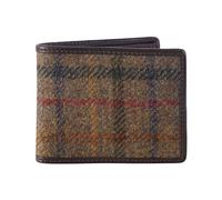 IMPERIAL STUDIOS Men's Abraham Moon Wool & Genuine Leather Wallet | Exclusive Bifold by to The Manor Born | Stylish Slim Design with Card Slots & ID Window | for Him