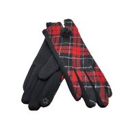 IMPERIAL STUDIOS Tartan Gloves Women Plaid Pattern Winter Touchscreen with Warm Fleece Lining Royal Tartan Traditions Cold Weather Windproof (Red and Black)