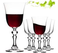 Imperial Stylish Red Wine Glasses 220 ml Series 'Vintage' Set of 6 Wine Glasses Made of Crystalline Glass Dishwasher Safe