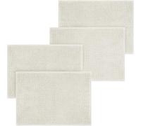Imperial White Bath Mat Non Slip Anti Mould (4 pack) - Bathroom Mat 50x80cm Machine Washable Bath Mats Super Absorbent Extra Soft Fluffy Shower Mat