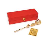 ImperialBrands Lifetime Rose Dipped in 24k Gold - Made with a Real Rose for Proposals, Anniversaries, Weddings, and Mother's Day - Made from Real Roses Dipped in Gold to Last Forever