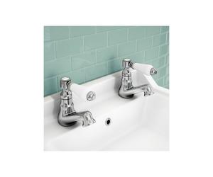 Imperior Traditional Bathroom Hot & Cold Twin Basin Taps