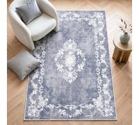 Imperium Homeware Machine Washable Rug, 120x170cm, Non-Slip Backing, Short Pile, Non-Shedding, Pet-Friendly - Area Rug for Living Room & Bedroom, Imperial Grey