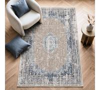 Imperium Homeware Machine Washable Rug, 80x150cm, Non-Slip Backing, Short Pile, Non-Shedding, Pet-Friendly - Area Rug for Living Room & Bedroom, Sahara Dune with Aged Distressing