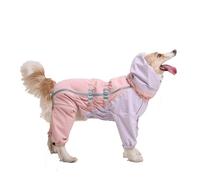 Impermeable para perro, chamarra reflectante Ligera para mascotas, impermeable para perro con Correa Ajustable para el vientre para Perros pequeños, medianos y Grandes (Pink, XL)