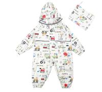 Imperméables Enfant Combinaison De Pluie Poncho Imperméable Filles Manteaux Imperméables À Capuche Imperméable Une Pièce Réutilisable Outdoor Vêtements De Pluie (White 8-9 Years)