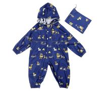 Imperméables Enfant Combinaison De Pluie Poncho Imperméable Filles Manteaux Imperméables À Capuche Imperméable Une Pièce Réutilisable Outdoor Vêtements De Pluie (Blue 8-9 Years)
