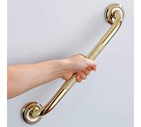 IMPEU Textured Shower Grab Bar, 12-Inch Bathroom Support Rails, Stylish Safety Armrest Hand Rail, Polished Brass/Gold Finish, Good for Senior, Kids, Elderly