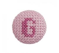 Impex Cross Stitch Alphabet Letter Buttons Fuchsia on Pink Letter G - per button