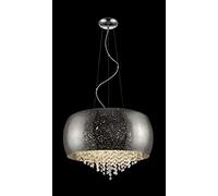 Impex Luna 5 Light Chrome Crystal Pendant Ceiling Light