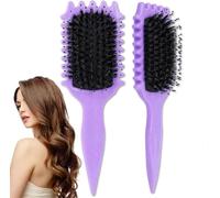 IMPHH Boar Bristle Curly Hair Brush - Bounce Curl Brush for Defined Curls, Gentle Styling Brush to Reduce Pulling & Breakage | Curl Brush for Women & Men with Natural Bristles for All Curl Types