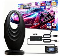 IMPHH Indoor TV Aerial 560+ Miles Range - Magnetic Base TV Ariels Indoor/Outdoor, 4K 1080P HDR Local Channels with 16.5ft Coaxial Cable & Signal Booster for All Smart TVs