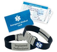 Implanted Defibrillator Medical Alert ID Bracelet for Men and Women