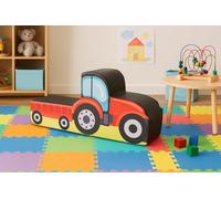 Implay® Soft Play Children's Tractor Ride-On Soft Play Activity Toy - 550gsm PVC/High Density Foam - Red & Black Digital Design - 100cm x 25cm x 40cm